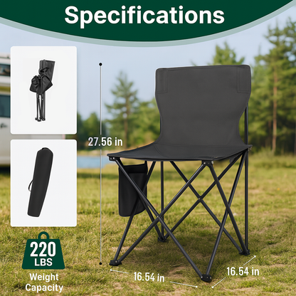 4pcs Foldable Outdoor Camping Chairs – Lightweight, Durable & Waterproof (220 lbs Capacity)